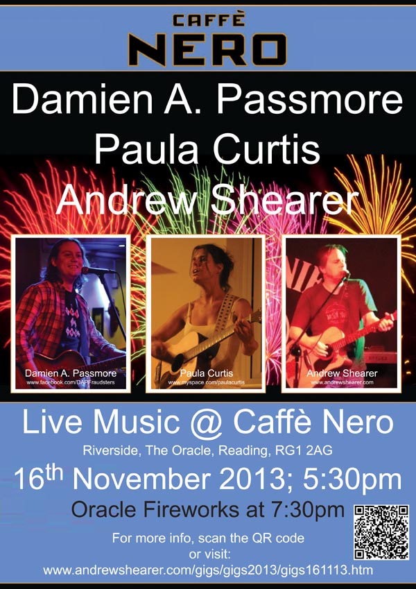 Caffè Nero Gig Poster 16th November 2013 5:30pm